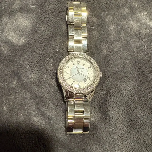 Michael Kors Stainless Steel Watch with Crystal Bezel Michael Kors | Accessories | Michael Kors Silver Chronograph  main image 3